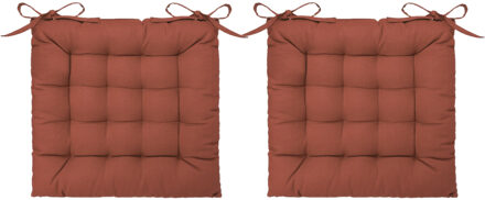 Atmosphera Stoelkussen - 8x - terracotta bruin - katoen - 38 x 6 cm - zitkussen