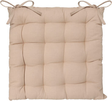 Atmosphera Stoelkussen - beige - katoen - 38 x 6 cm - zitkussen - tuinstoelkussens