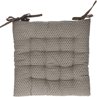 Atmosphera Stoelkussen - donkergrijs - katoen - 36 x 36 x 4 cm - wicker zitkussen