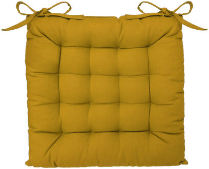 Atmosphera Stoelkussen - oker geel - katoen - 36 x 36 x 4cm - zitkussen