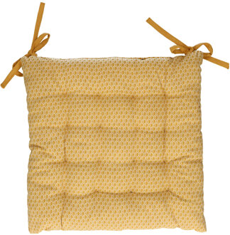 Atmosphera Stoelkussen - okergeel - katoen - 36 x 36 x 4 cm - wicker zitkussen