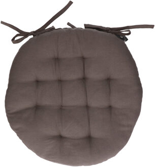 Atmosphera Stoelkussen - rond - donkergrijs - katoen - 38 x 6.5 cm - wicker zitkussen