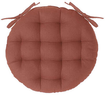 Atmosphera Stoelkussen rond - terracotta - katoen - 38x6.5 cm - wicker zitkussen
