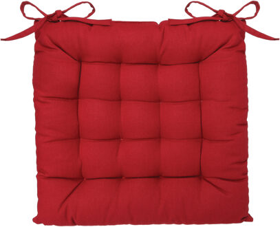 Atmosphera Stoelkussen - rood - katoen - 36 x 36 x 4 cm - zitkussen