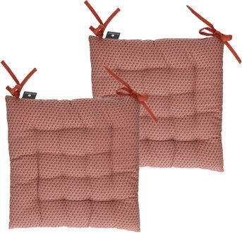 Atmosphera Stoelkussens - 2x - terra - katoen - 38 x 7 cm - wicker zitkussen