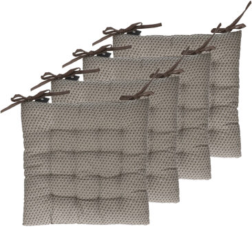 Atmosphera Stoelkussens - 6x - donkergrijs - katoen - 38 x 7 cm - wicker zitkussen