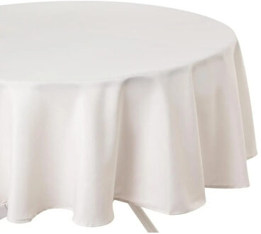 Atmosphera Tafelkleed rond - ivoor wit - Dia 180 cm - Eettafel tafellakens - polyester