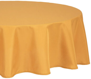 Atmosphera Tafelkleed rond - okergeel - Dia 180 cm - Eettafel tafellakens - polyester