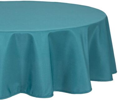 Atmosphera Tafelkleed rond - petrol blauw - Dia 180 cm - Eettafel tafellakens - polyester