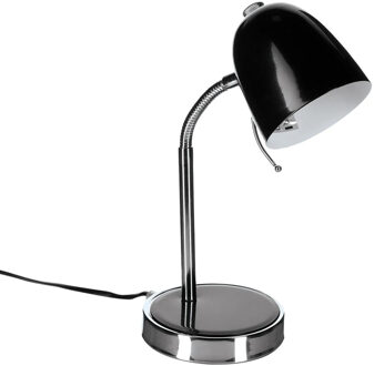 Atmosphera Tafellamp/bureaulampje Design Light - metaal - zwart/zilver - H35 cm