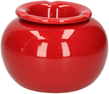 Atmosphera Terras asbak/stormasbak rond keramiek 16 x 11 cm rood - Asbakken