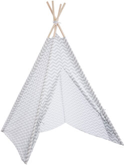 Atmosphera Tipi speeltent voor kinderen - 120 x 120 x 160 cm - grijs - Speeltenten Wit