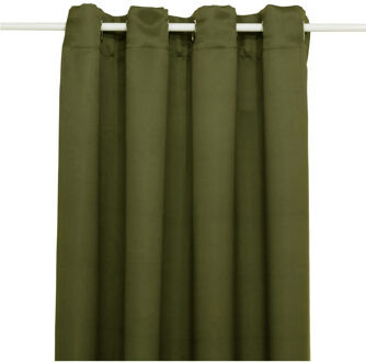 Atmosphera verduisterende gordijnen - set 2x stuks - B135 x L240 cm - olijf groen - geplooid
