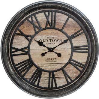 Atmosphera Vintage wandklok bruin - Diameter 50 cm