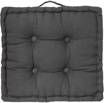 Atmosphera Vloerkussen Square - donkergrijs - katoen - 38,5 x 38,5 x 8 cm - vierkant - Extra dik