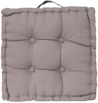 Atmosphera Vloerkussen Square - grijs - katoen - 38,5 x 38,5 x 8 cm - vierkant - Extra dik