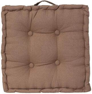 Atmosphera Vloerkussen Square - taupe - katoen - 38,5 x 38,5 x 8 cm - vierkant - Extra dik