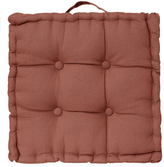 Atmosphera Vloerkussen Square - terracotta - katoen - 38,5 x 38,5 x 8 cm - vierkant - Extra dik