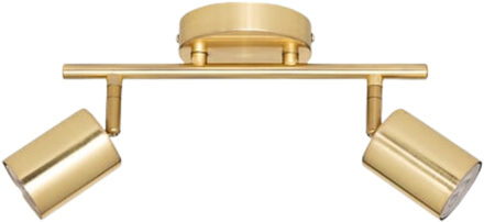 Atmosphera Wand / plafondlamp Vico - D10 x H17 cm - metaal - goud - 2 lichtbronnen