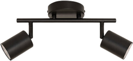 Atmosphera Wand / plafondlamp Vico - D10 x H17 cm - metaal - zwart - 2 lichtbronnen