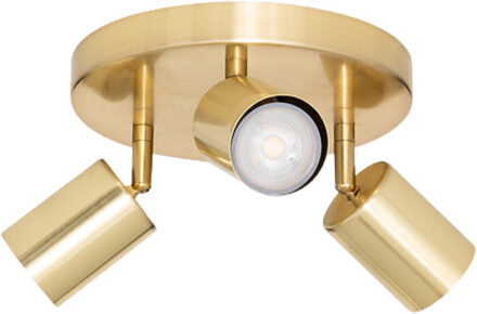 Atmosphera Wand / plafondlamp Vico - D20 x H15 cm - metaal - goud - 3 lichtbronnen