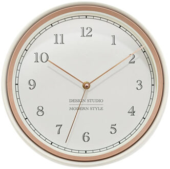 Atmosphera Wandklok/muur klok Montreux - Kunststof/glas - Dia 29 cm - creme wit - keuken/gang/kantoor klok