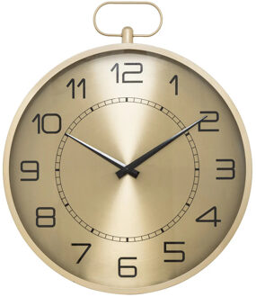 Atmosphera Wandklok/muur klok Pocketwatch - Dia 53 cm - metaal - goud metallic - keuken/kamer