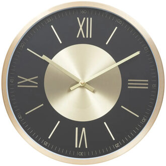 Atmosphera Wandklok/muur klok Roma Infinity - Vintage Metal - Dia 30 cm - metaal/kunststof - zwart/goud