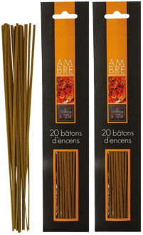 Atmosphera Wierook stokjes in Amber geur - voordeelpak - 40x stokjes - 25cm -?Ontspannend