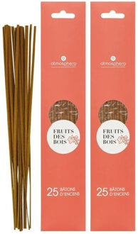 Atmosphera Wierook stokjes in Bosvruchten geur - voordeelpak - 40x stokjes - 25cm -?Ontspannend