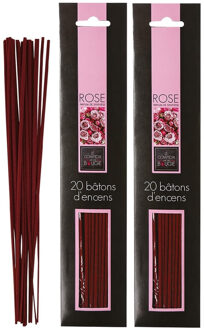Atmosphera Wierook stokjes in rozen geur - voordeelpak - 40x stokjes - 25cm - Ontspannend