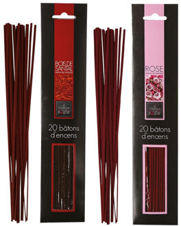 Atmosphera Wierook stokjes - set van 2 geuren - Sandelhout en Rozen - 25 cm - Ontspanning