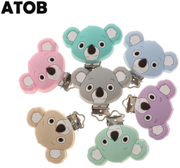 ATOB 10PCS Silicone Koala Clips silicone baby clip pacifier Dummy Chain Holder Soother Nursing Jewelry Toy Clips BPA Free