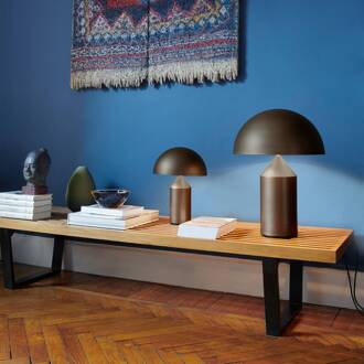 Atollo tafellamp, aluminium, Ø 25 cm, brons