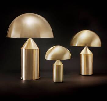 Atollo tafellamp, aluminium, Ø 25 cm, goud