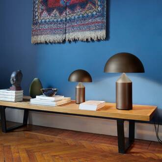 Atollo tafellamp, dimbaar, Ø38cm, brons