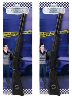 Atosa 2x Politie/soldaten speelgoed verkleed geweer 56 cm
