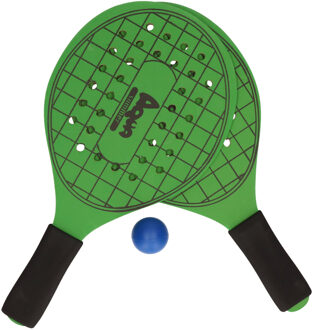 Atosa Actief speelgoed tennis/beachball setje groen met tennisracketmotief - Beachballsets
