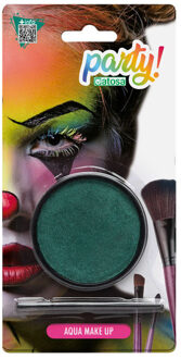 Atosa Aqua grimeer schmink met kwastje - groen - 12 gram - carnaval/verkleed thema