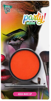Atosa Aqua grimeer schmink met kwastje - oranje - 12 gram - carnaval/verkleed thema
