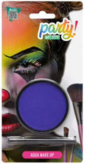 Atosa Aqua grimeer schmink met kwastje - paars - 12 gram - carnaval/verkleed thema