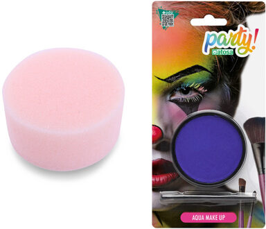 Atosa Carnaval schmink - Paars - met kwast en sponsje - Gezicht/lichaam - 12 ml - kind/volwassenen