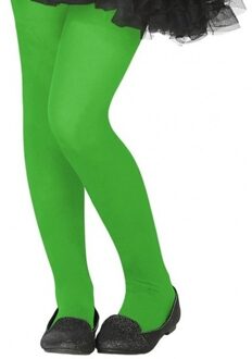 Atosa Carnaval verkleed panty voor kinderen - neon groen - 40 denier - voor 6 tot 12 jaar