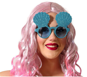 Atosa Carnaval/verkleed party bril Zeemeermin - Tropisch/beach/hawaii thema - plastic - volwassenen Blauw