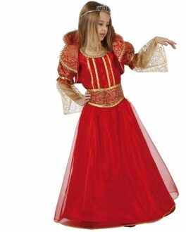 Atosa Carnaval verkleedkleding - koningin kostuum - voor meisjes - rood - jurk