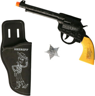 Atosa Cowboys pistool en holster - verkleed speelgoed - kinderen - kunststof - Verkleedattributen Multikleur