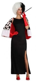 Atosa Cruel lady verkleedkleding kostuum voor dames - Jurk - met stola