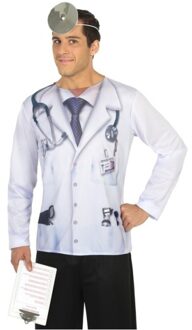 Atosa Dokter shirt verkleedoutfit - Carnavalskostuums Wit