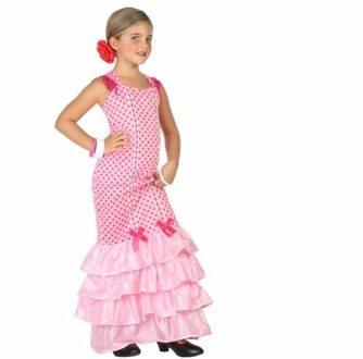 Atosa Flamenco danseres kostuum voor kinderen roze 104 (3-4 jaar)