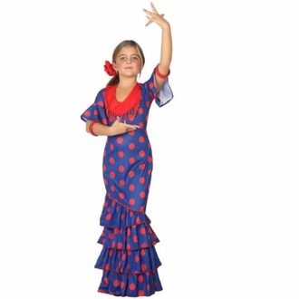Atosa Flamenco danseressen jurk voor meisjes blauw